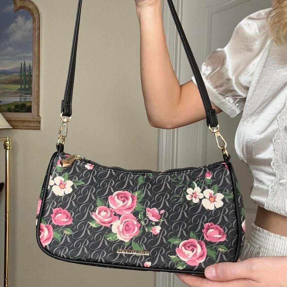 Rampage Y2K Floral Monogram Baguette Shoulder Bag